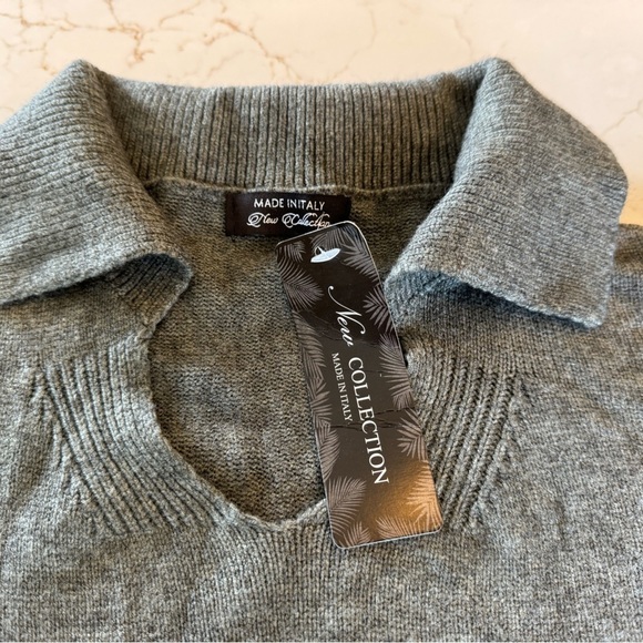 NWT New Collection Deadstock Made in Italy Wool Blend Collar Sweater / medium - Picture 2 of 9